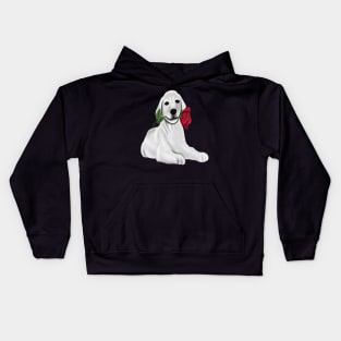 Dog With A Rose Dog Lovers and Couples Gift Kids Hoodie